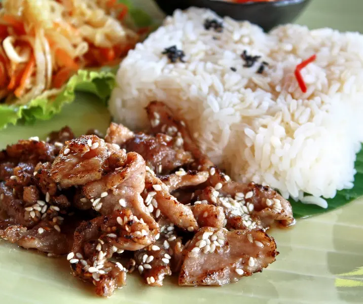Pulpa de cerdo agridulce con arroz bbb