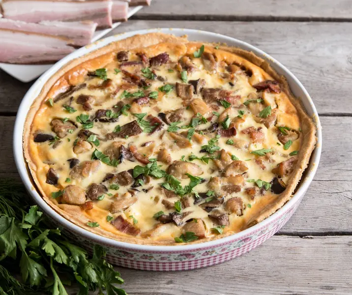 Quiche integral de champiñones