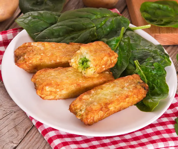 Croquetas de espinaca con puré de papas bbb
