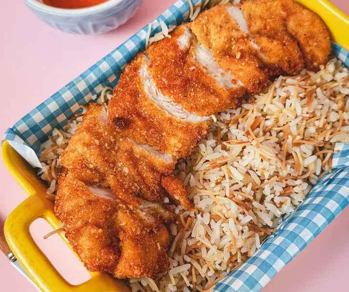 Pollo crispy con arroz árabe bbb