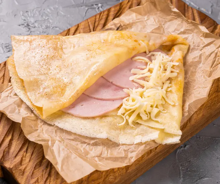 Panqueques integrales con jamón y queso bbb