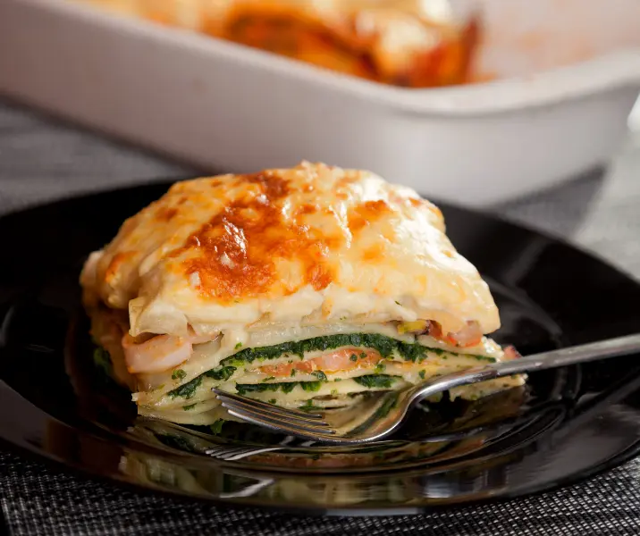 Lasaña de salmón con espinaca bbb