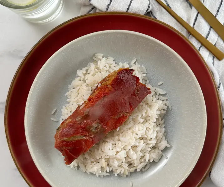 Asado alemán con arroz bbb