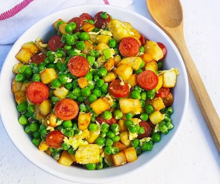 Fricasé de salchichas sin gluten