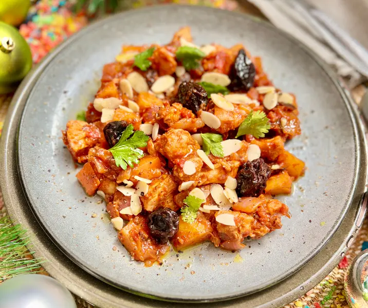 Tajine de pollo con ciruelas