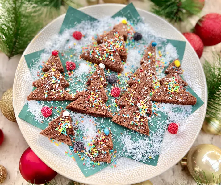 Pino navideño de brownie