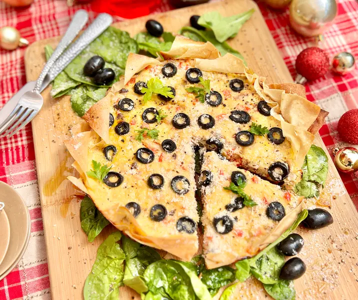 Tarta de merluza en hojaldre