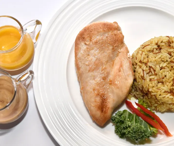 Pollo a la plancha con arroz árabe maría ayuda