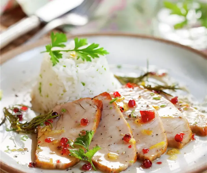 Pavo al limón con arroz maría ayuda