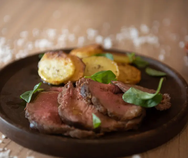 Roast beef con papas sin gluten