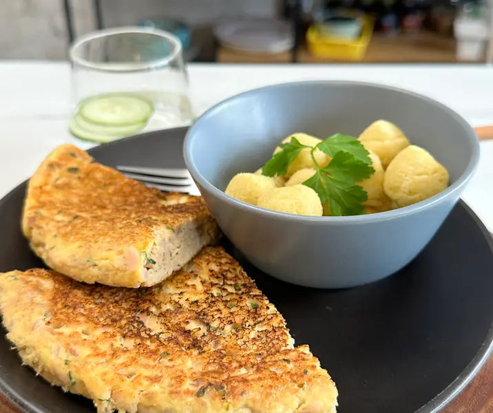Tortilla de atún con papas duquesas sin gluten