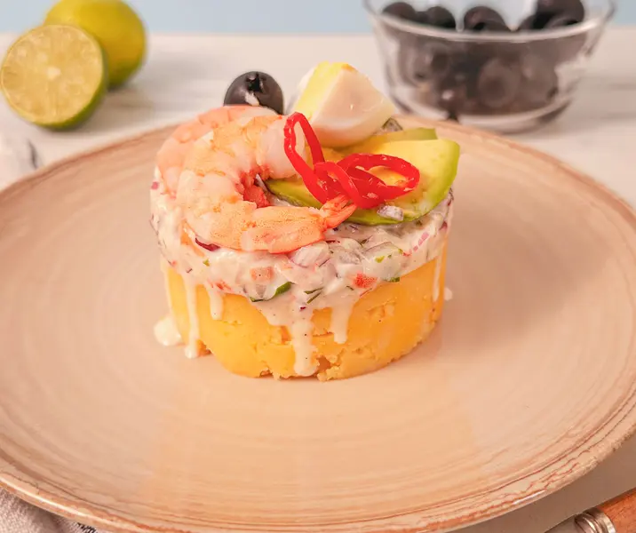 Causa de camarones sin gluten