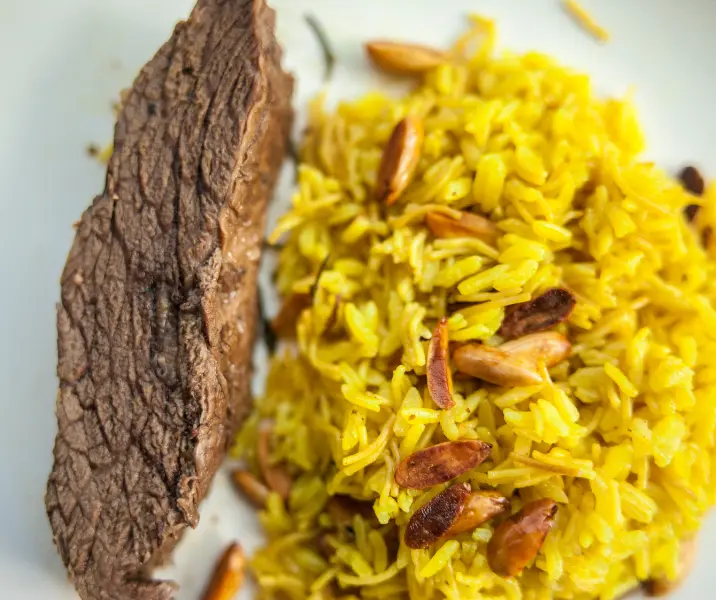 Punta de ganso al horno con arroz árabe sin gluten