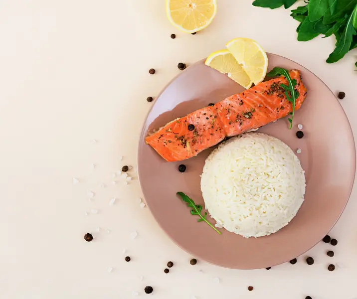 Salmón al horno con arroz sin gluten