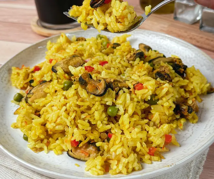 Arroz con choritos sin gluten
