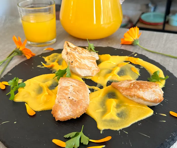 Filetitos de pavo con puré de zapallo sin gluten