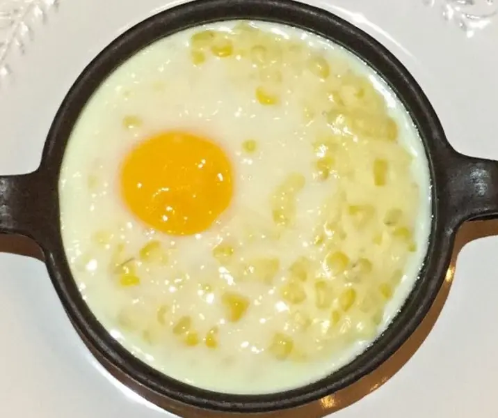 Choclo a la crema con huevo cocido sin gluten