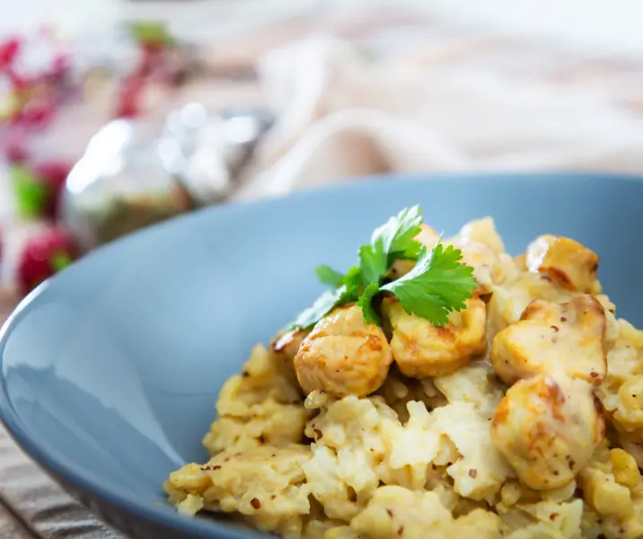 Pollo a la mostaza con arroz sin gluten