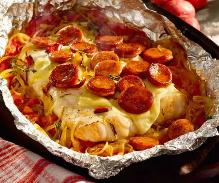 Cancato al horno con ensaladas verdes