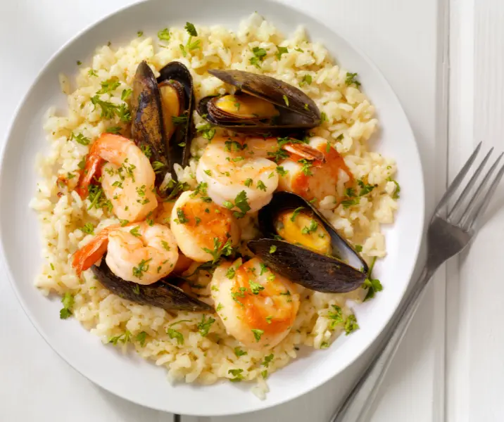 Risotto de choritos sin gluten