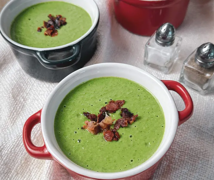 Crema de arveja y espinaca sin gluten