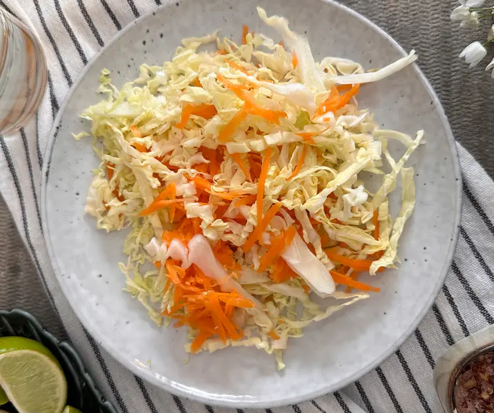 Repollo blanco y zanahoria sin gluten