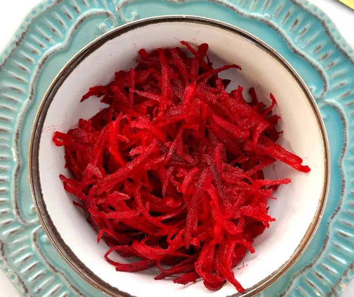 Betarraga rallada cruda sin gluten