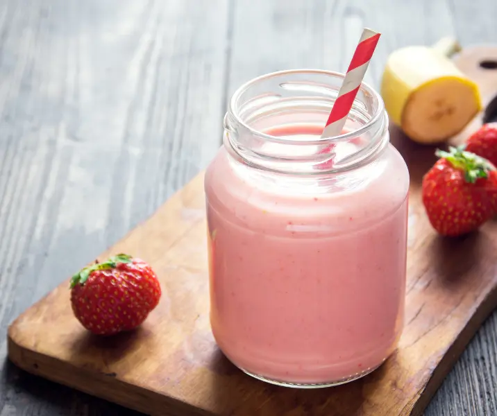Batido de frutilla plátano sin gluten