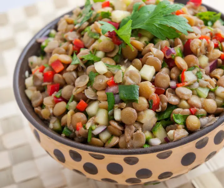 Ceviche de lentejas sin gluten