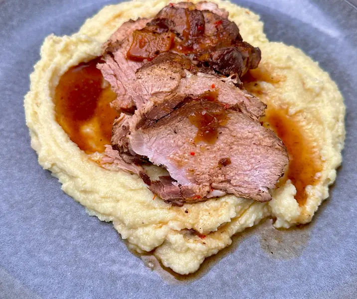 Pavo al jugo con puré de papas sin gluten