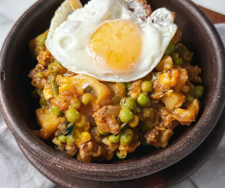 Charquicán con huevo frito sin gluten