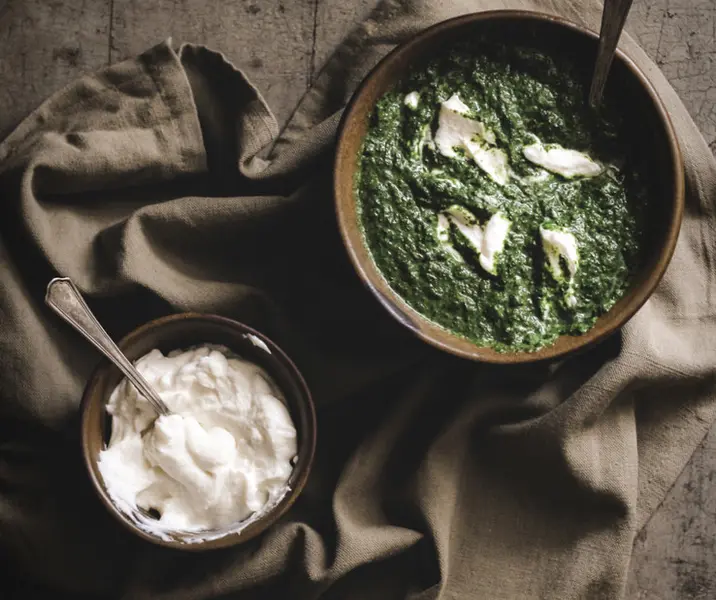 Puré de acelga con huevos fritos