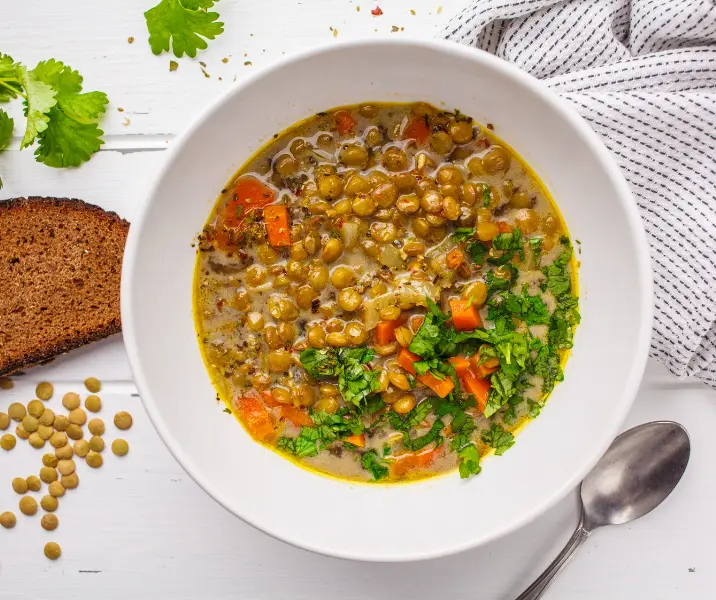 Guiso de verduras y lentejas sin gluten