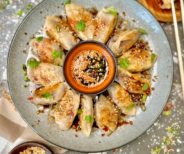 Dumplings de kimchi y shitake