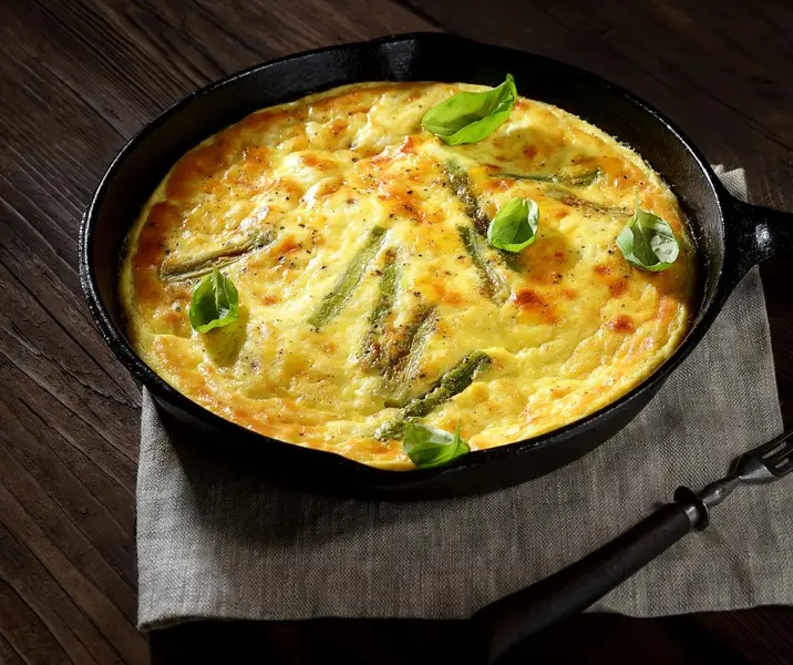Tortilla de porotos verdes con arroz