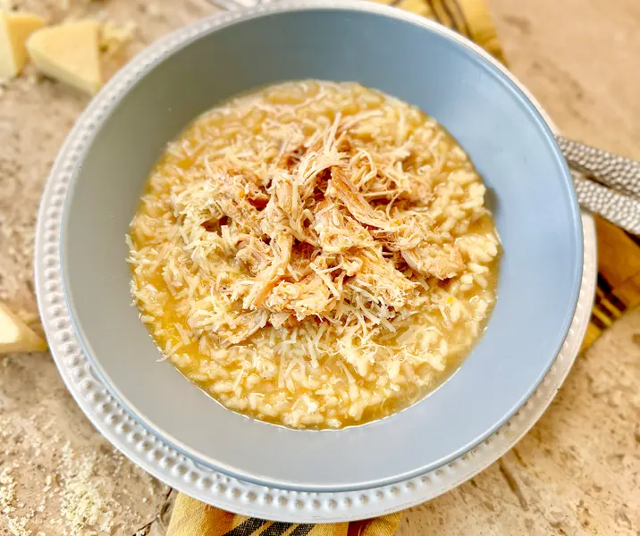 Risotto de malaya desmechada