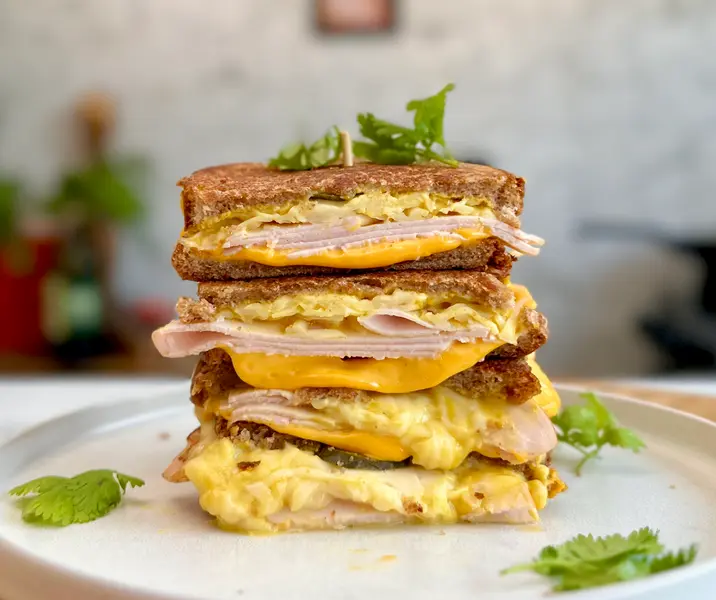 Sándwich cubanito de jamón de pavo