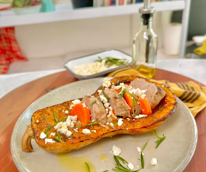Filete de cerdo con ensalada invernal