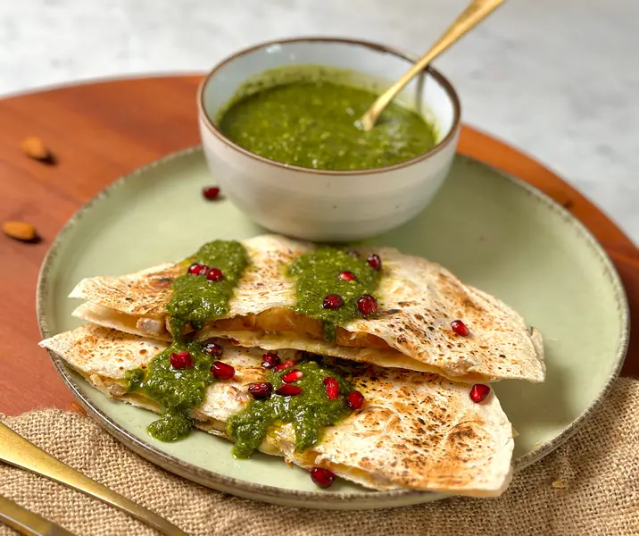 Quesadillas pork pesto