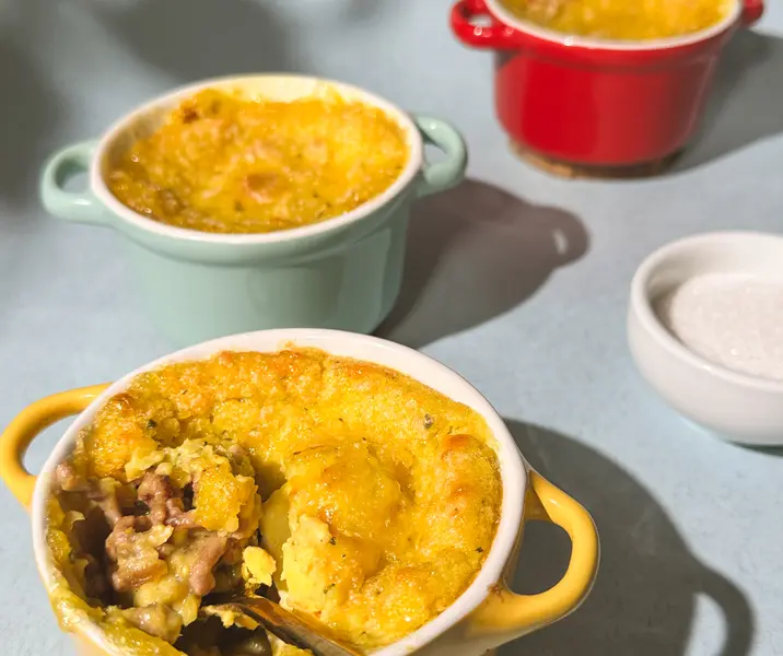 Pastel de choclo con carne molida de cerdo
