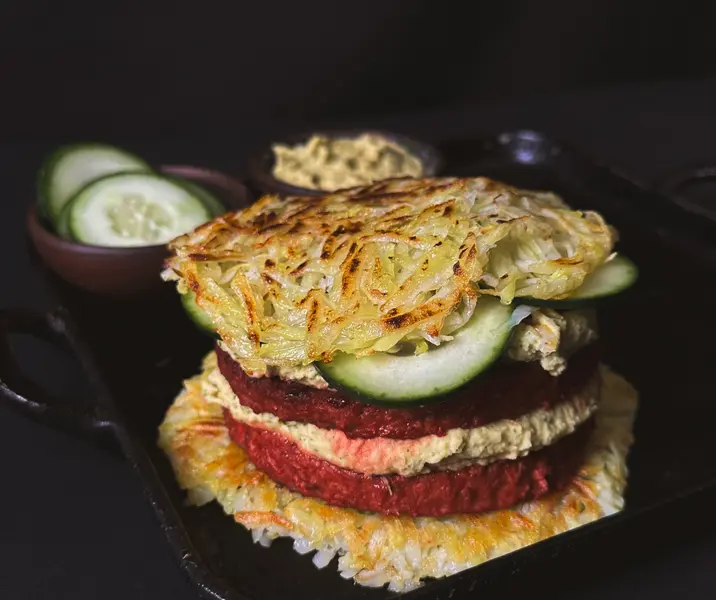 Burger en hash brown