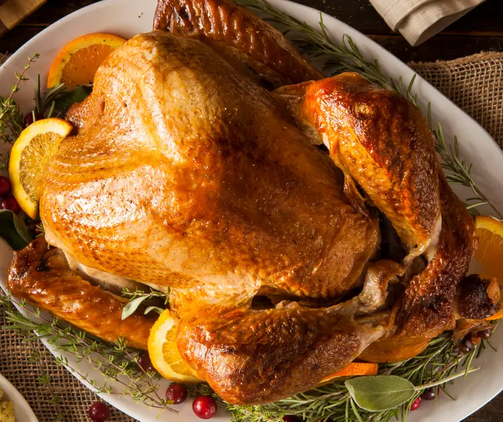 Pavo relleno navideño