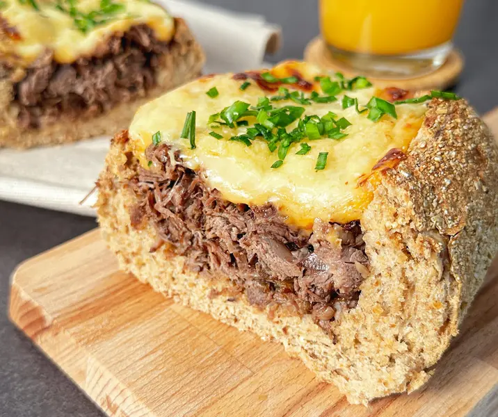 Sándwich gratinado air fryer