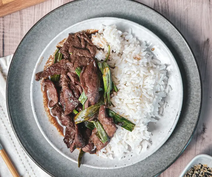 Carne mongoliana air fryer