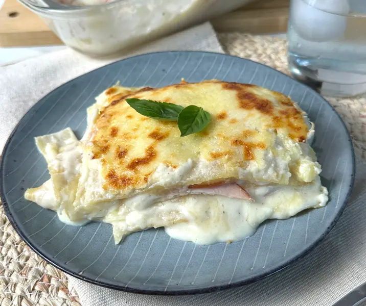 Lasaña jamón de pavo y queso