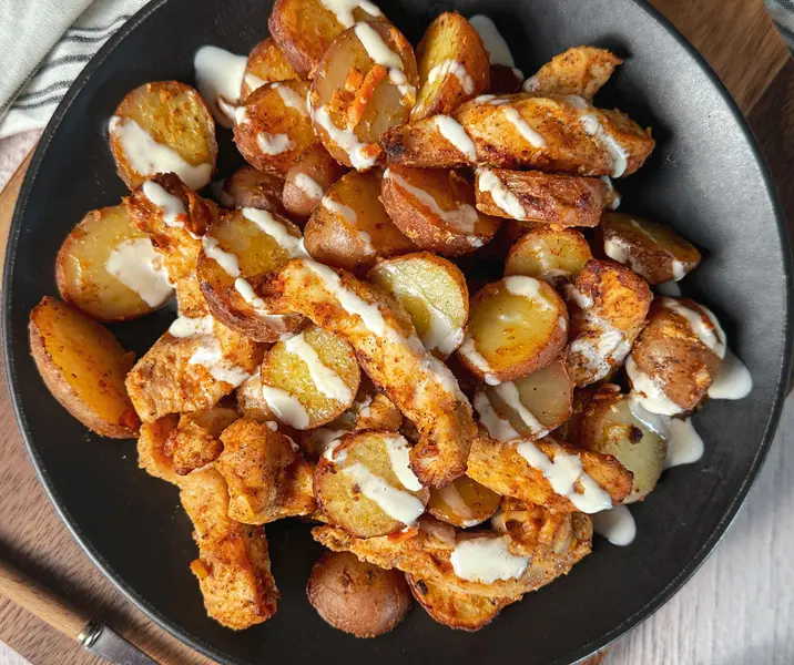 Pollo con papas air fryer