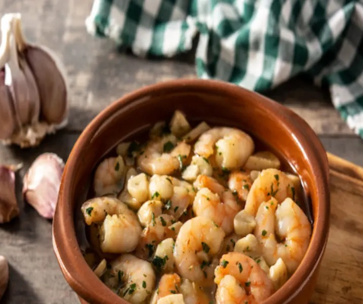 Camarones al ajillo air fryer