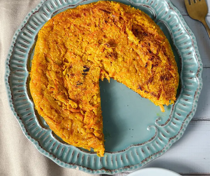 Tortilla de zanahoria vegana
