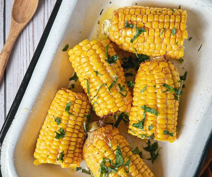 Choclos con mantequilla en air fryer