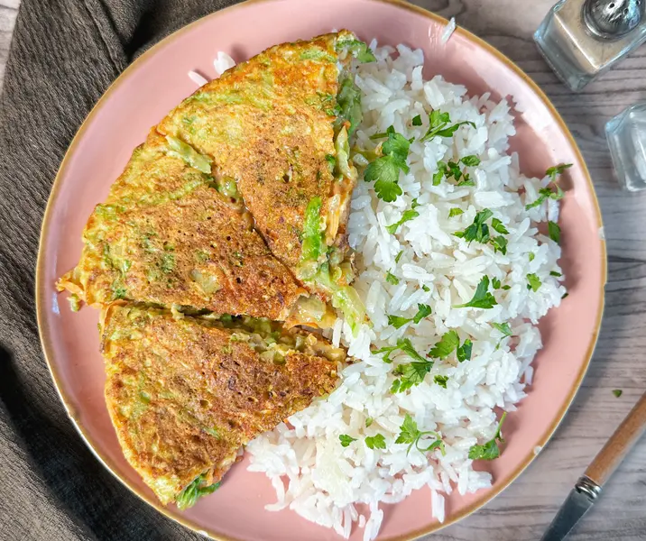 Tortilla de lechuga con arroz